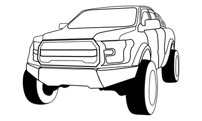 Obraz premium Car in a Line illustration