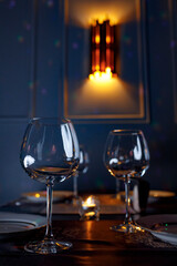 glass of wine on the table