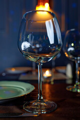 glass of wine on the table