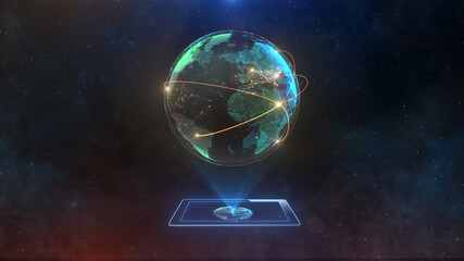 This is a world map on the space, 3D illustration - 429317656