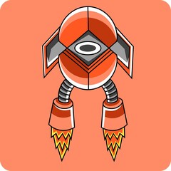 Vector illustration of a robot icon perfect for kids t-shirts and crafts.