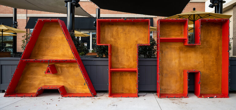 ATH Box Letters Painted Red