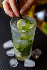 mojito cocktail with lime