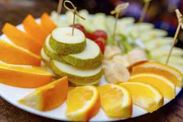 slices of fruit on a plate