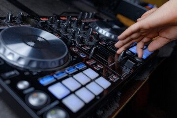 dj mixing music in club