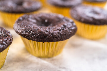Unicorn rainbow chocolate cupcake