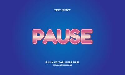 Editable text effect pause title style