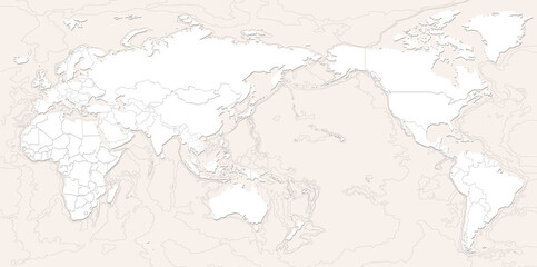 world map. modern topography world map vector.