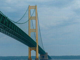 summer sunrise on the Mackinac bridge - Michigan