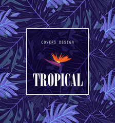 Basic RGBTropical leaves covers design modern backgrounds. Vector illustration.