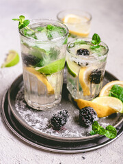 mojito cocktail with lime and mint