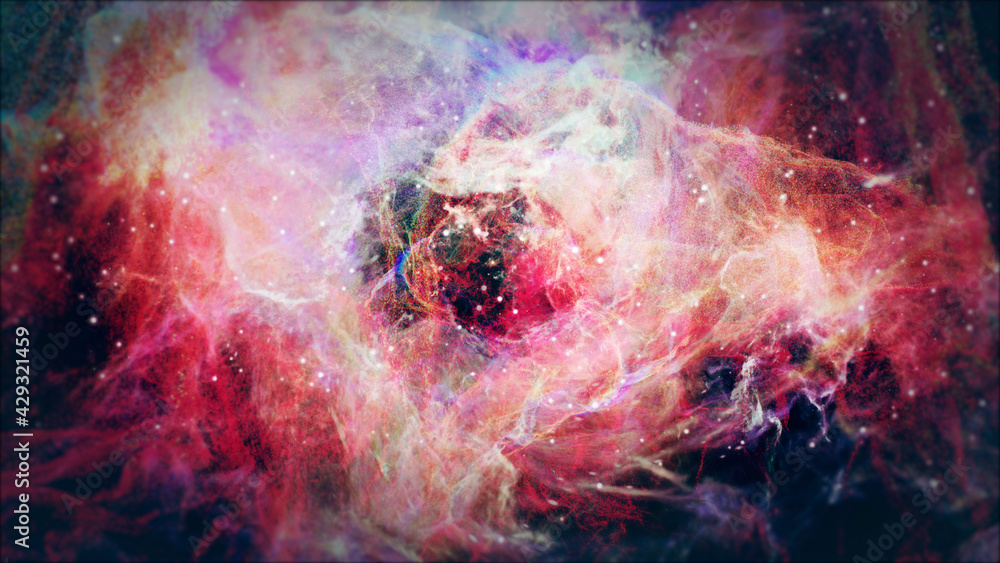 Wall mural nebula colorful travel with star glow background. this clip is a tube galaxy with star glow and ligh