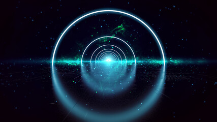 Obraz premium Illumination Abstract Background. Futuristic VJ motion graphics, club concert with projection mapping and nebula background .