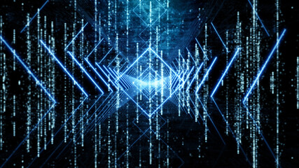 Illumination Abstract Background. Futuristic VJ motion graphics, club concert with projection mapping and nebula background .