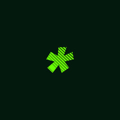 Obraz premium asterisk symbol, green texture with slanted lines, speed and movement