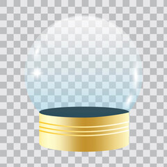 3d icon with blue christmas empty ball on light background. Vector illustration. Stock image. EPS 10.