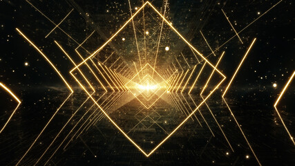 Illumination Abstract Background. Futuristic VJ motion graphics, club concert with projection mapping and nebula background .