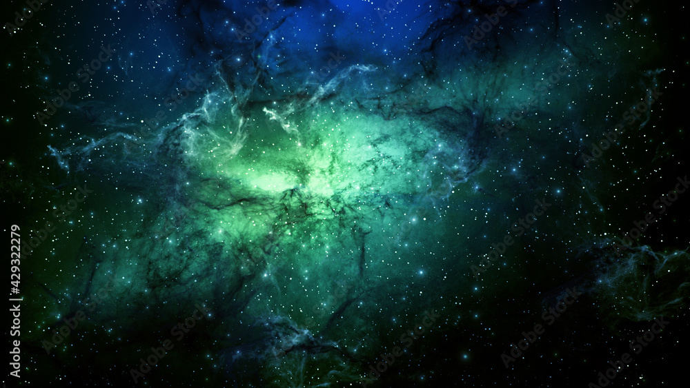 Wall mural nebula colorful travel with star glow background. this clip is a tube galaxy with star glow and ligh