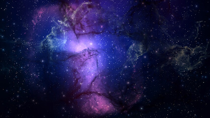 Naklejka na ściany i meble Nebula Colorful Travel with Star Glow Background. This Clip is a tube galaxy with star glow and light dark deep.