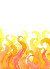 Abstract flame background watercolor fo decoration on hot weather theme concept.