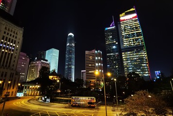 Fototapeta na wymiar downtown city at night