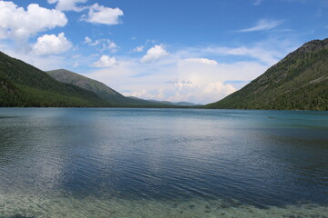 Fototapeta na wymiar Multin lakes in the Altai Mountains