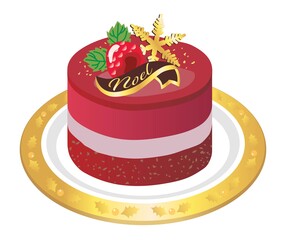 クリスマスのショートケーキ　ラズベリー