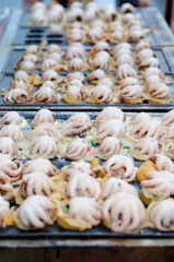 Takoyaki on Molded Cast Iron Pan