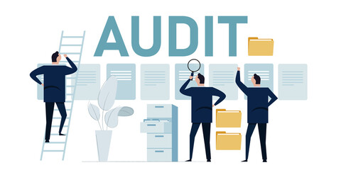 audit business auditing accounting analyze inspection finance control management - obrazy, fototapety, plakaty