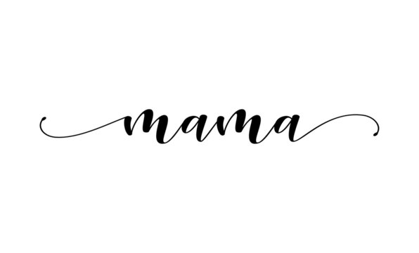 Blessed Mama Vector Lettering. Motivation Phrase. Isolated On Black Background.