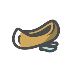 Pirogue Indian Boat Canoe Vector icon Cartoon illustration