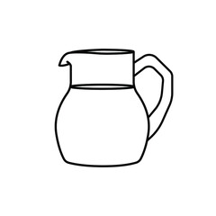 Jug of juice. Flat vector icon