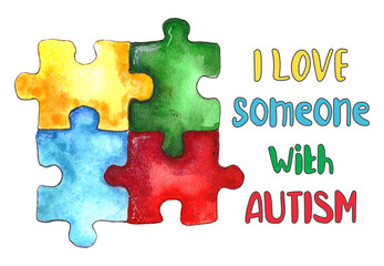 Fototapeta premium Illustration of World Autism Awareness Day. Design for banners and websites. Image of the autism symbol. Isolated on a white background.
