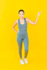 Portrait beautiful young asian woman with sportswear