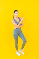 Portrait beautiful young asian woman with sportswear