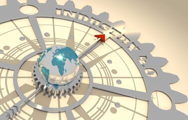 Industry four point zero text on the gear.