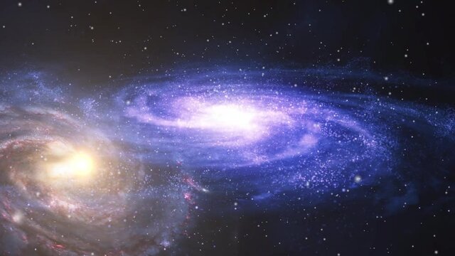 two galaxies in the universe that collide with each other.