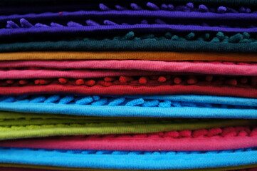 The textures of the fabric are placed on top of each other.