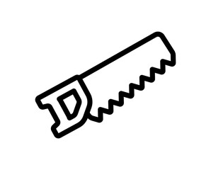 Saw vector icon for cutting wood.