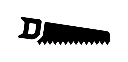 A very sharp teeth saw isolated graphic vector.
