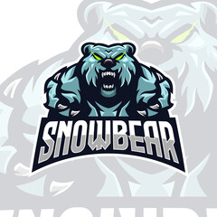 Snow Bear Logo Mascot Vector Illustration for team, good to use as your team logo, usually used for team logos for tournaments, competitions, championships, T-shirts, etc.