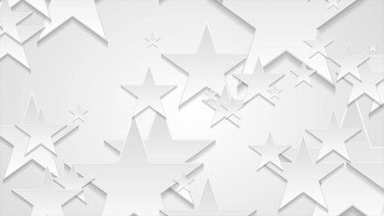 Grey and white paper stars abstract corporate background