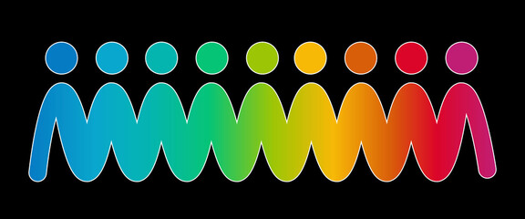 Inclusion and diversity infographic vector set, multi color represent inclusion and diversity social