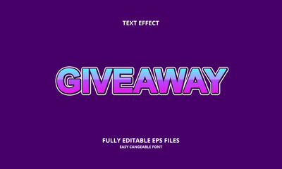 Editable text effect giveaway title style