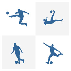 Fototapeta na wymiar Set of Soccer logo design vector illustration, Creative Football logo design concept template, symbols icons