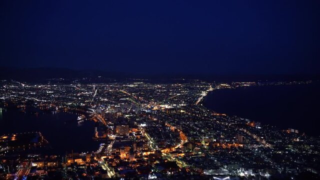 Famous one million dollar night view in Hakodate, Hokkaido Japan