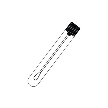black and white swab test tube clip art preview