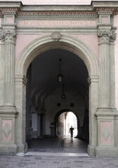 archway with man