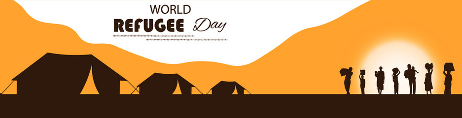 World Refugee day vector illustration.