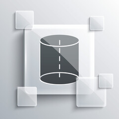 Grey Geometric figure icon isolated on grey background. Abstract shape. Geometric ornament. Square glass panels. Vector